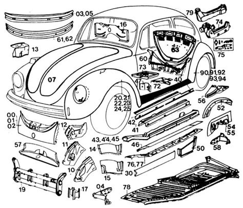 1966 vw bug sheet metal|1966 VW beetle body parts.